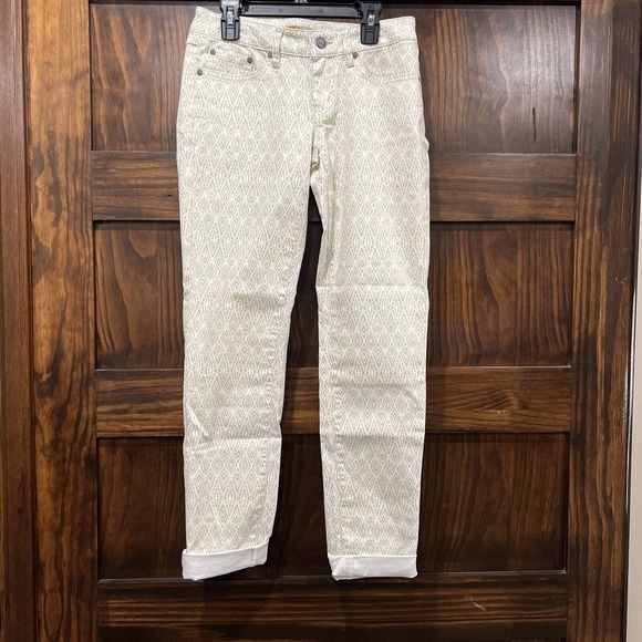 Prana Pants‎ Women Size 0 Cuffed Pattern Stretch Denim Pockets - Picture 1 of 16